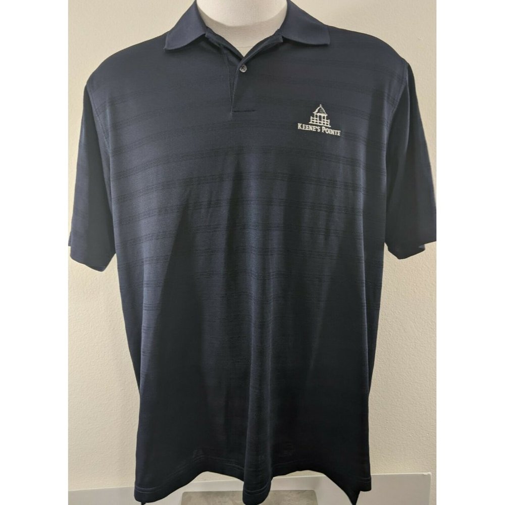 Mens Adidas Climacool Keenes Pointe short sleeve polo golf shirt navy blue large